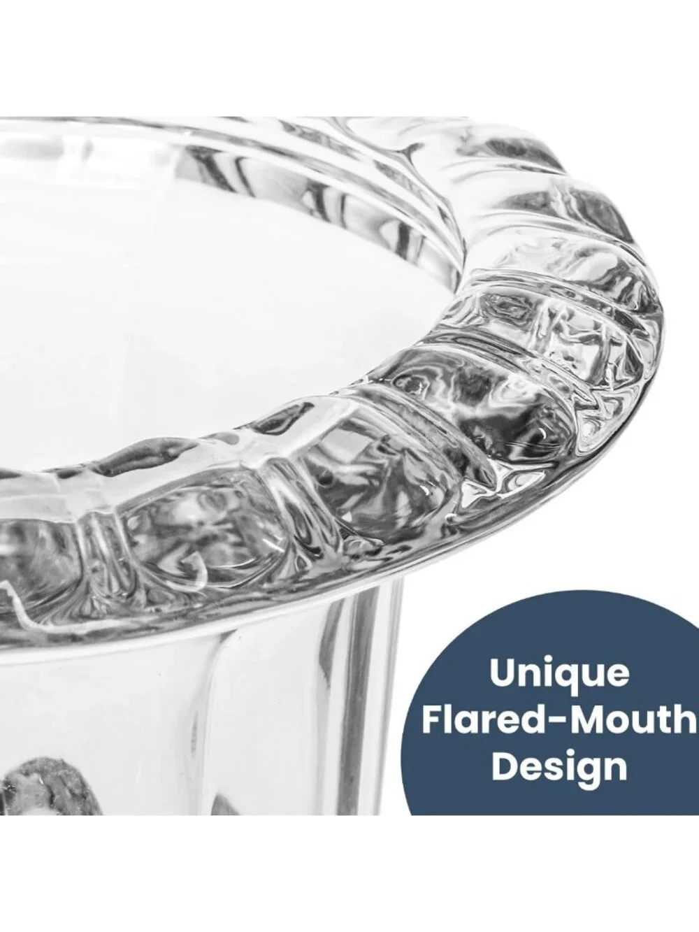 8-Inch Vintage Glass Urn Vase - Large Crystal Flower Centerpiece for Home Decor